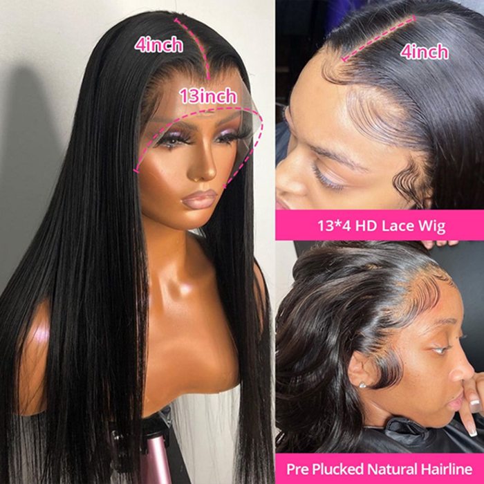 100_ Praise Rate 15A 13x4 Lace Front Wigs Straight Human Hair 250_ Density Transparent HD Skin Melt Lace Wigs_4_700x