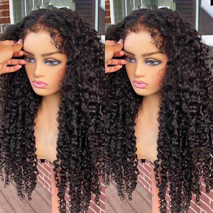 4C Edge Hairline Curly 13x4 HD Transparent Lace Front Human Hair Wigs With Curly Edges_4_700x