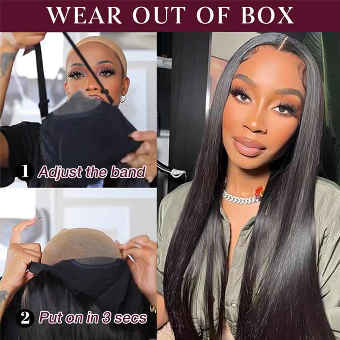 Air Cap Breathable Straight HD Transparent Lace Front Glueless Wig_1_701x