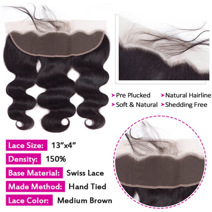 Transparent Lace Frontal Body Wave 13x4 Ear to Ear Lace Frontal Human Hair 12A Best Quality_1_700x