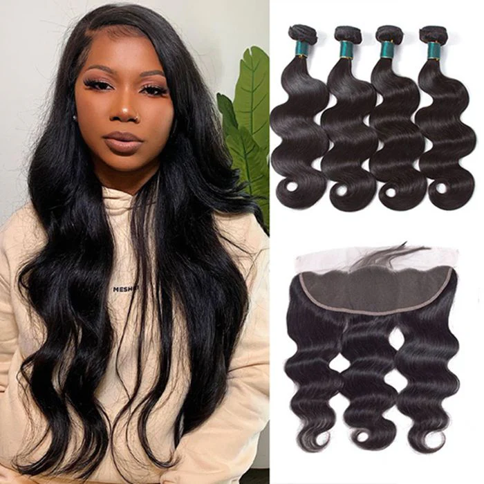 Body Wave Virgin Hair Weave 3 Bundles With 13x4 Lace Frontal_5_700x