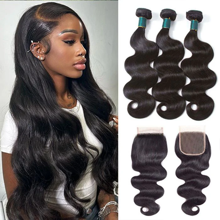 Virgin Body Wave Hair 3 Bundles With Closure High Quality 100_ Unprocessed Human Hair Bundles With Closure_3_700x